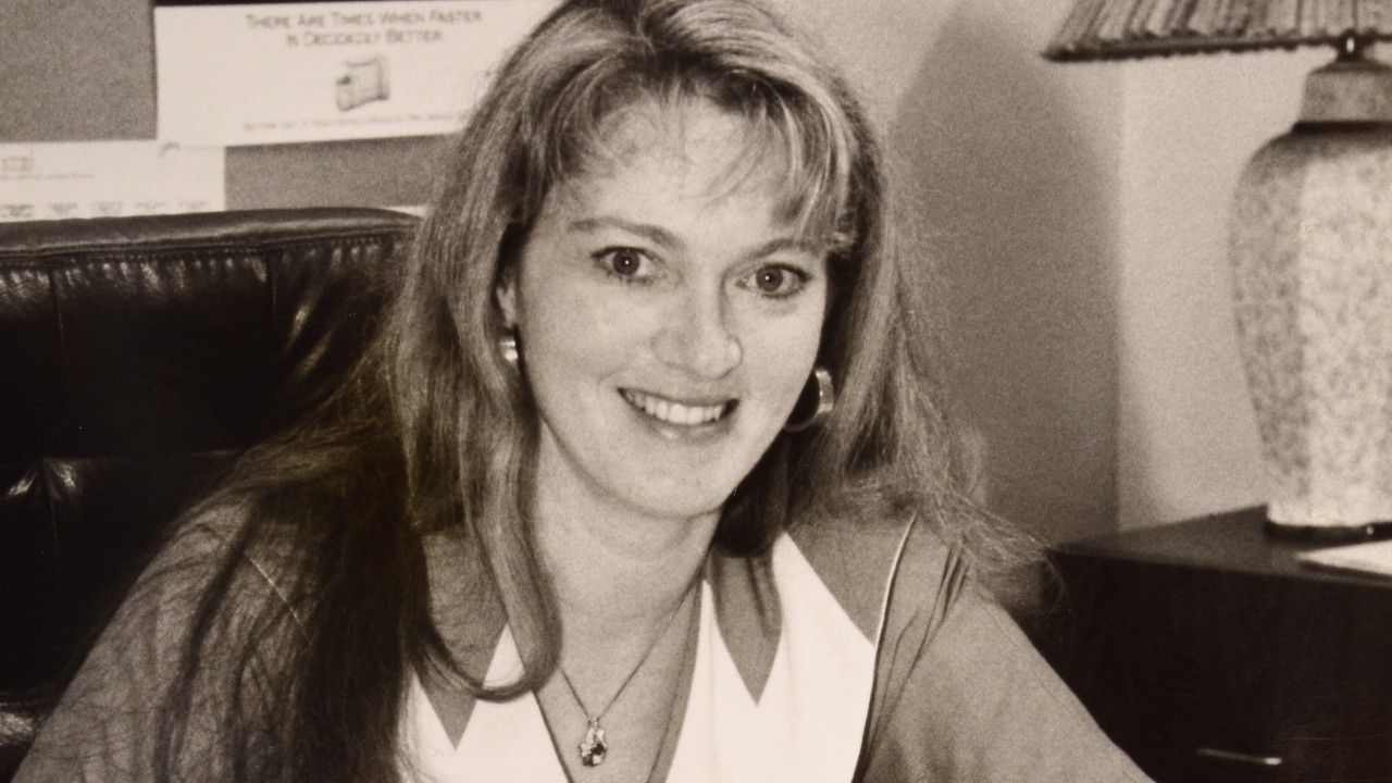Karen Buchwald-Wright,in the 1980's, when she first joined Ariel Corporation