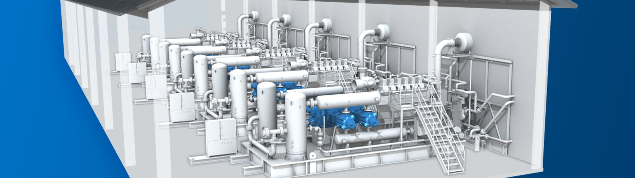 A rendering of the inside of a natural gas storage unit