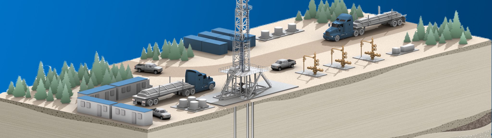 A rendering of a drill site 